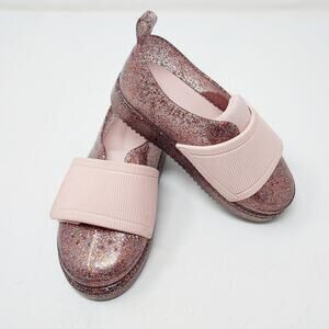 Mini Melissa Rose Pink Jelly Mary Jane Sandals w/Velcro Close Size 9